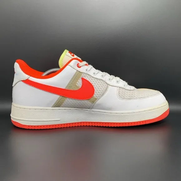Nike Air Force 1 '07 Low White Crimson Shoes CI0060-102 Men's Sz 12