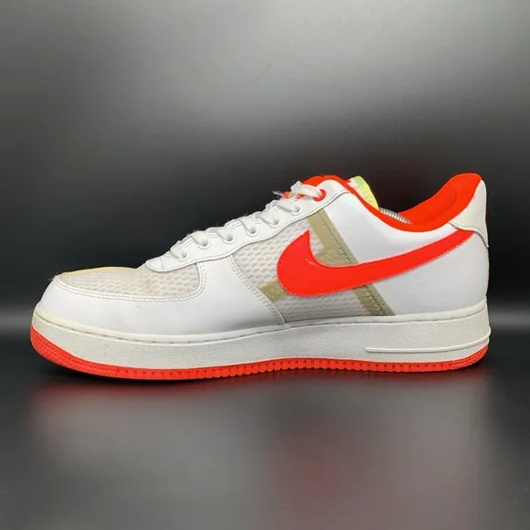 Nike Air Force 1 '07 Low White Crimson Shoes CI0060-102 Men's Sz 12