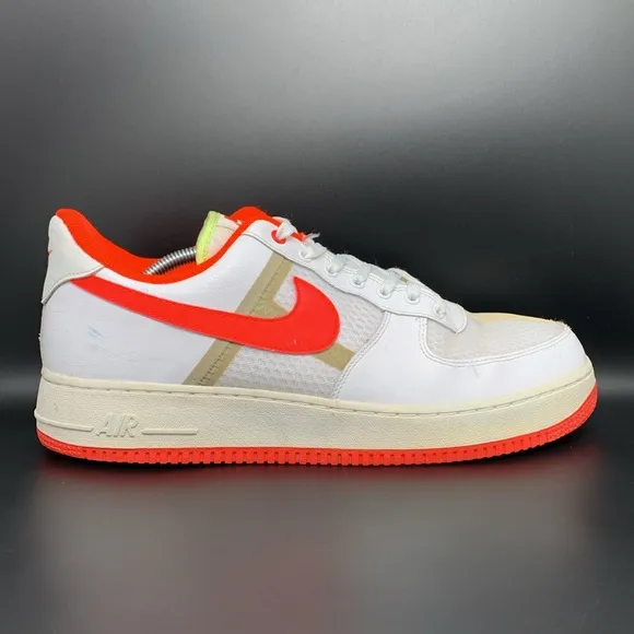 Nike Air Force 1 '07 Low White Crimson Shoes CI0060-102 Men's Sz 12