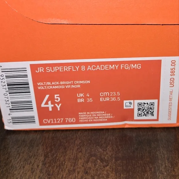 Nike JR Superfly 8 Academy FG/MG Cleants Size 4.5Y