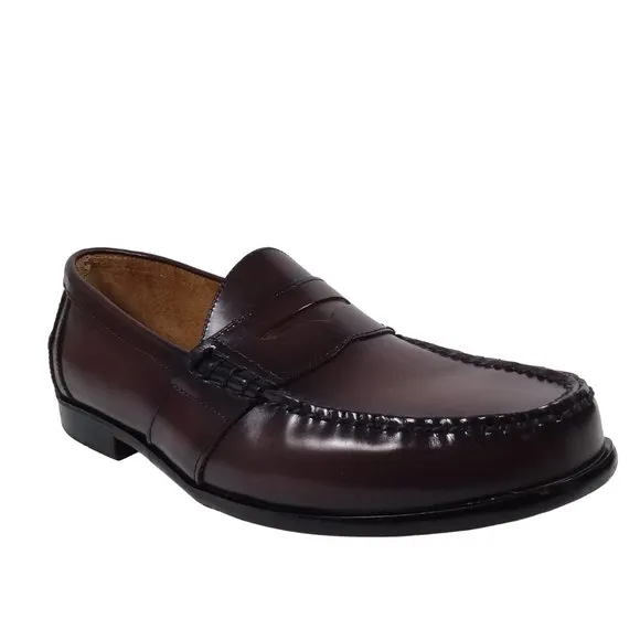 Nunn Bush Men's Lincoln Moc Toe Penny Loafer Brown Leather Shoes Size 12M