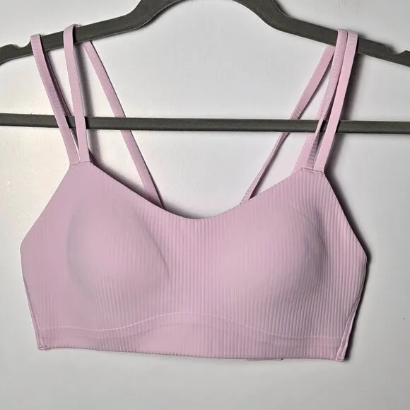 NWT Like a Cloud Ribbed Bra *Light Support, B/C Cup - 6 Meadowsweet Pink