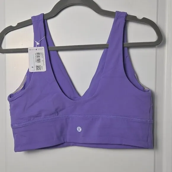 NWT Lululemon Align V-Neck Bra Light Support, C/D Cup - 12 Dark Lavender