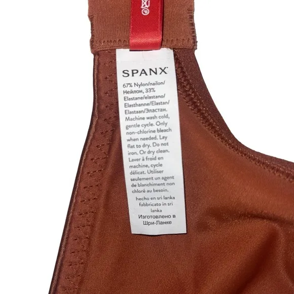 NWT SPANX Satin Unlined Full Coverage Bra in Burnt Rust