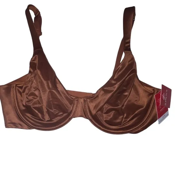 NWT SPANX Satin Unlined Full Coverage Bra in Burnt Rust