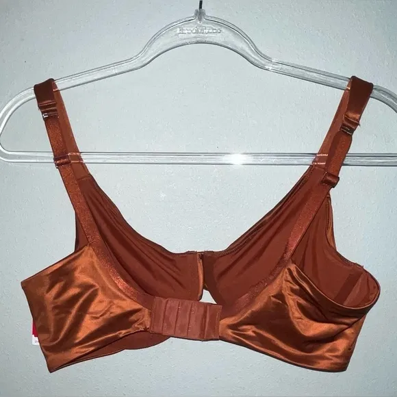 NWT SPANX Satin Unlined Full Coverage Bra in Burnt Rust