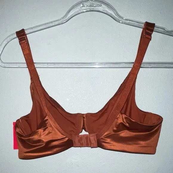 NWT SPANX Satin Unlined Full Coverage Bra in Burnt Rust