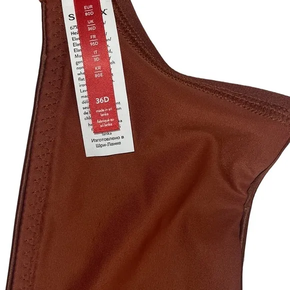 NWT SPANX Satin Unlined Full Coverage Bra in Burnt Rust