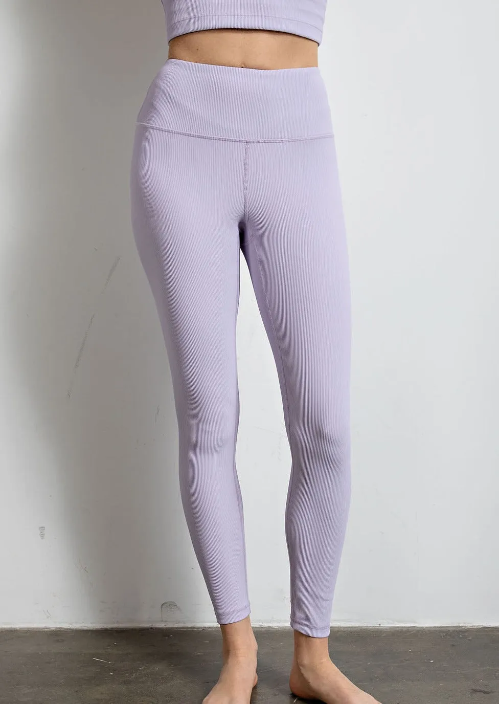 Nylon Rib Long Yoga Pant With Key Pocket
