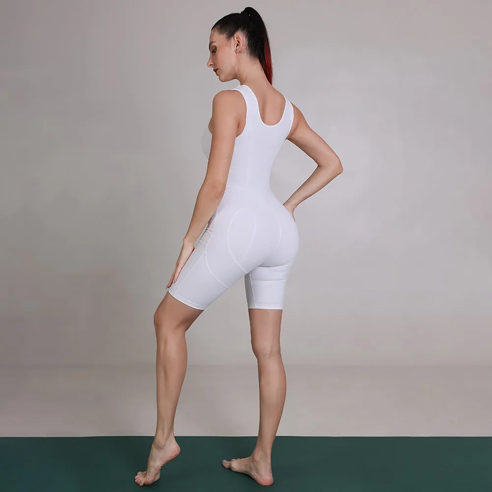 One-Piece Aerial Yoga Suit | Breathable Sleeveless Sportswear | Stylish Beautiful Back Design