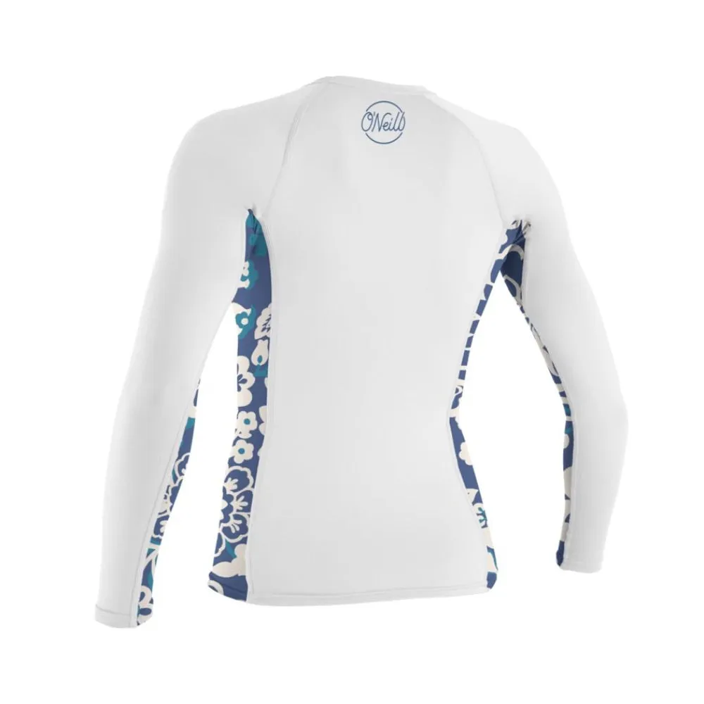 O'NEILL SIDE PRINT L/S RASH GUARD WHITE/CRISFLOR