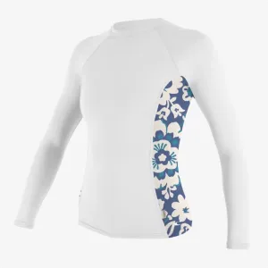 O'NEILL SIDE PRINT L/S RASH GUARD WHITE/CRISFLOR