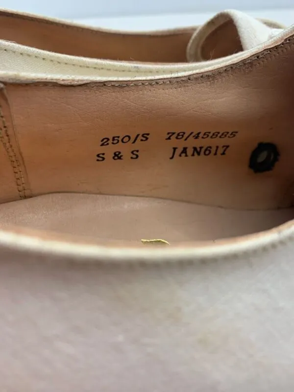 Original WW2 British Army Women's White Summer Shoes - ATS WAAF - Size 250s