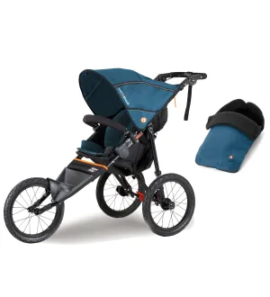Out n About Nipper Sport V5 Single Pushchair with Footmuff - Highland Blue