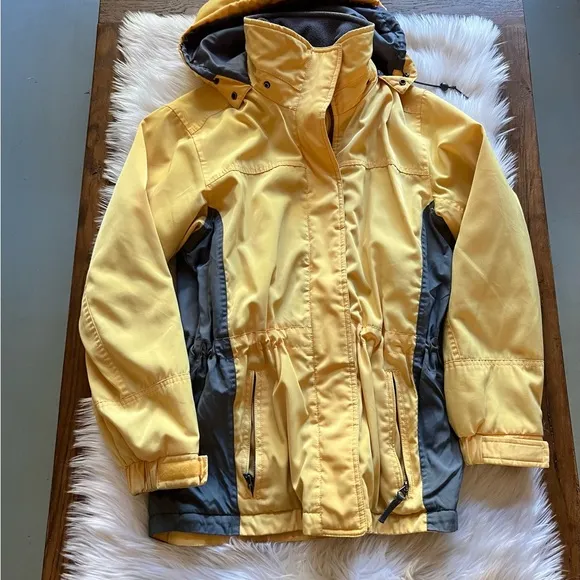 Pacific Trail Women’s Full Zip winter snow jacket Yellow/Gray size Small