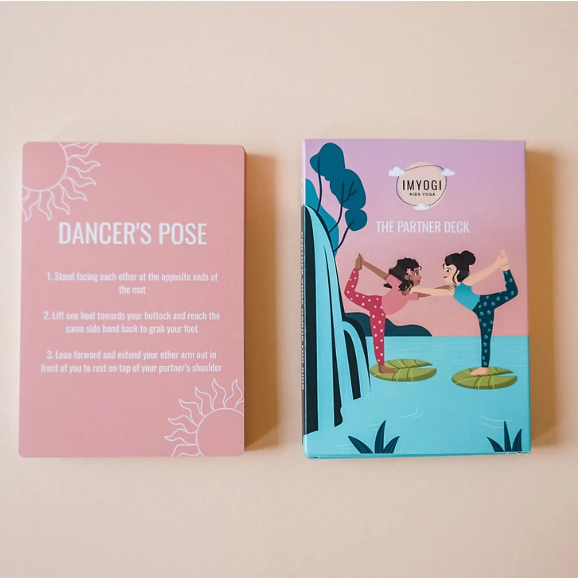 Partner Yoga Karten Illustriert für Kinder