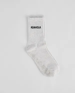 Pilates Grip Socks - Light Grey Melange