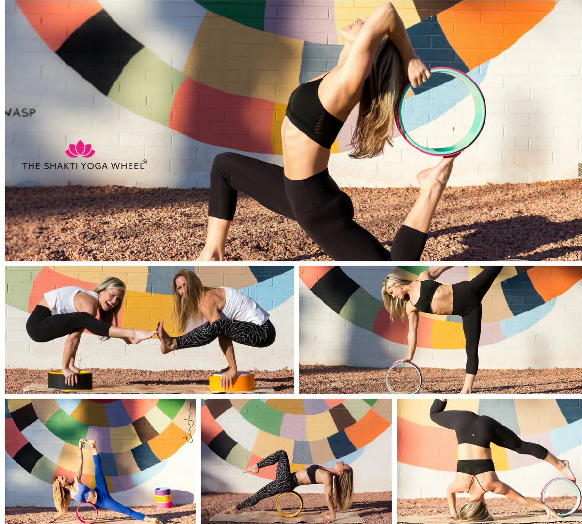 Pink Black Yoga Wheel