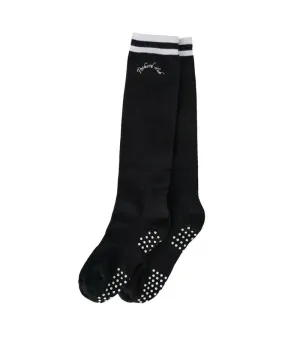 POSHERD Stripe Non-Slip Cushion Knee Socks  - Black