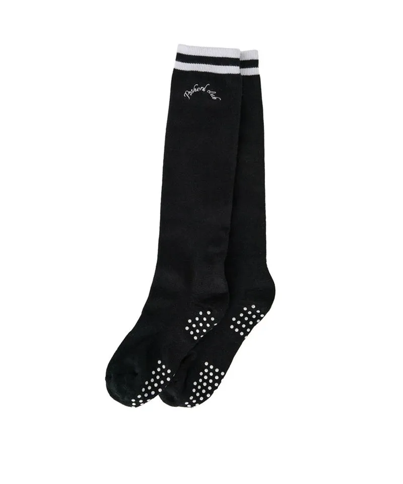 POSHERD Stripe Non-Slip Cushion Knee Socks  - Black