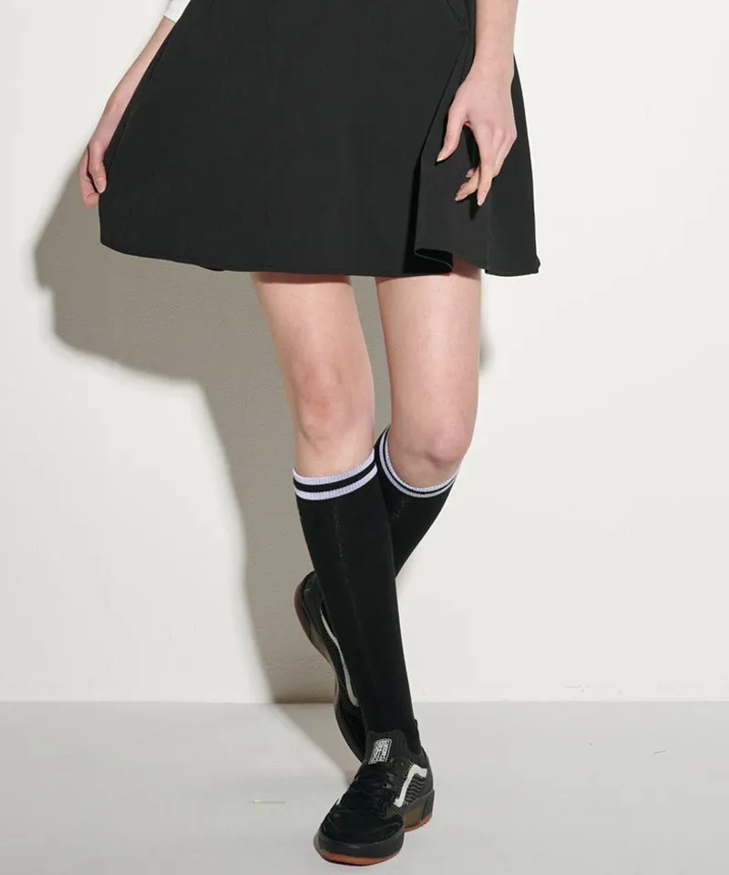 POSHERD Stripe Non-Slip Cushion Knee Socks  - Black