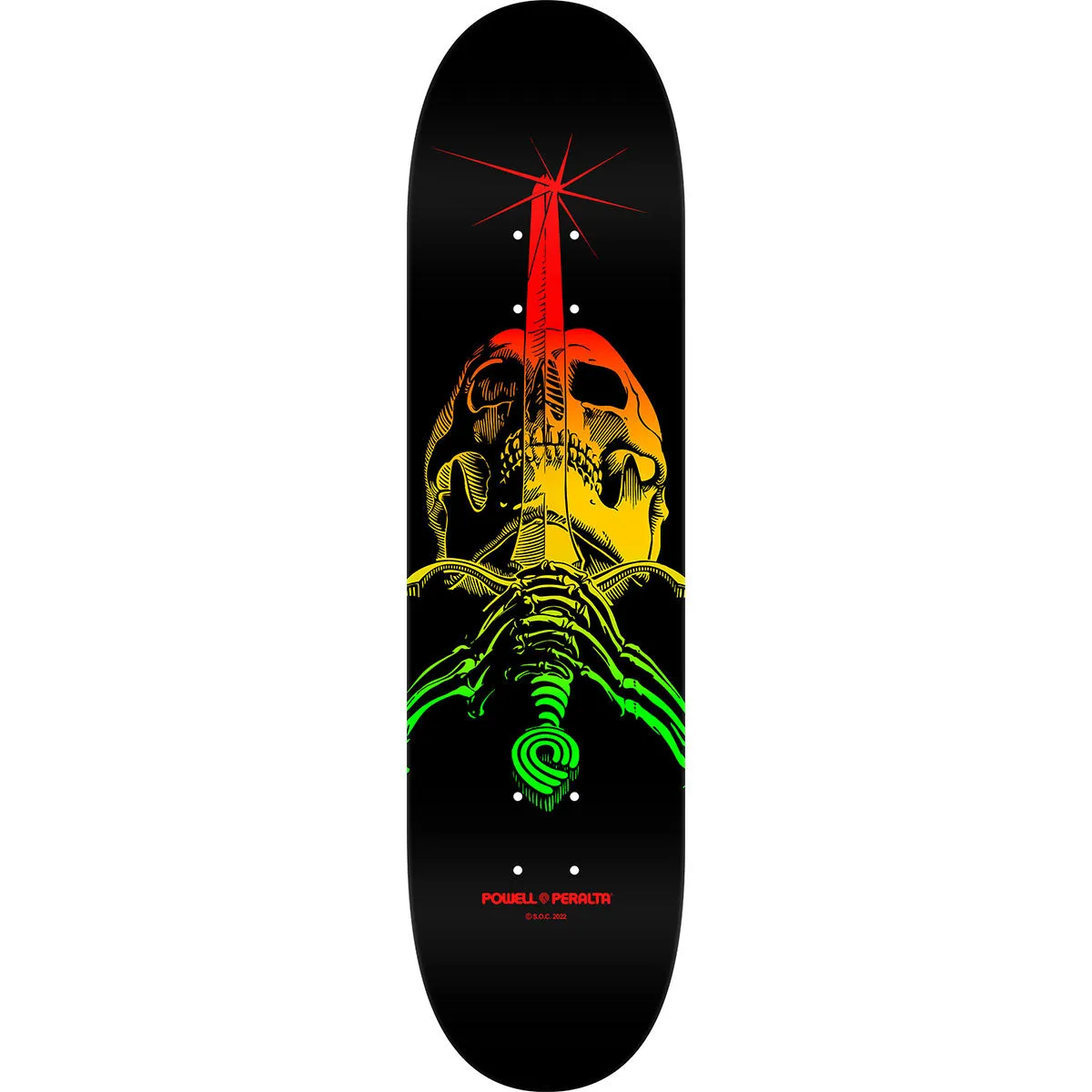 Powell Peralta - Skull & Sword Rasta Fade 246 9.0 Skateboard Deck