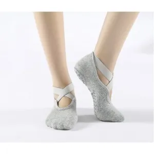Premium Non Slip Yoga Socks - Light Grey