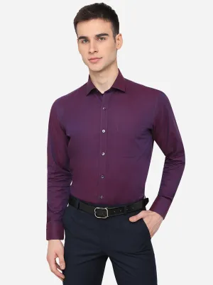 Purple Solid Slim Fit Formal Shirt | Metal