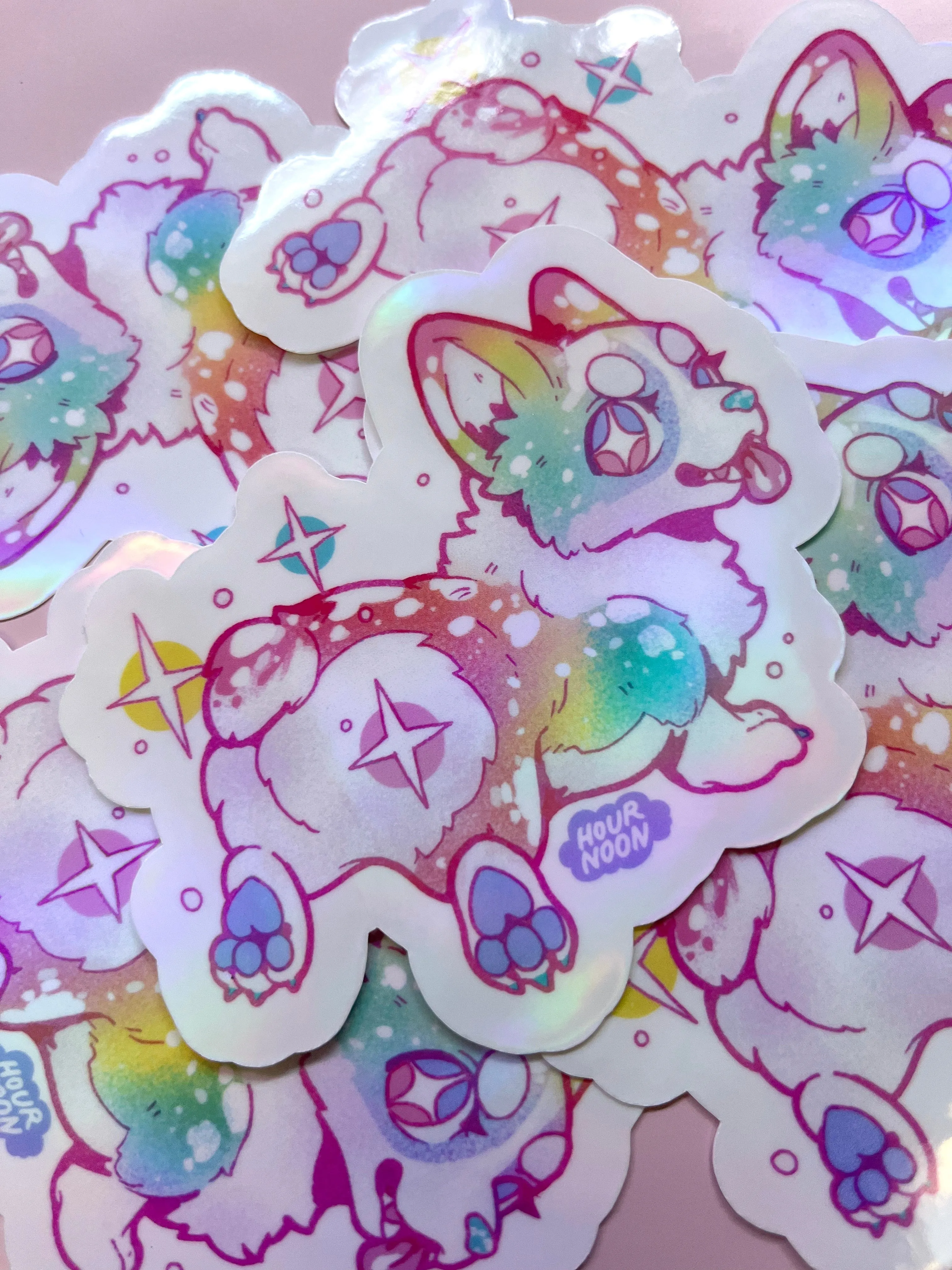 rainbow corgis ✦ stickers