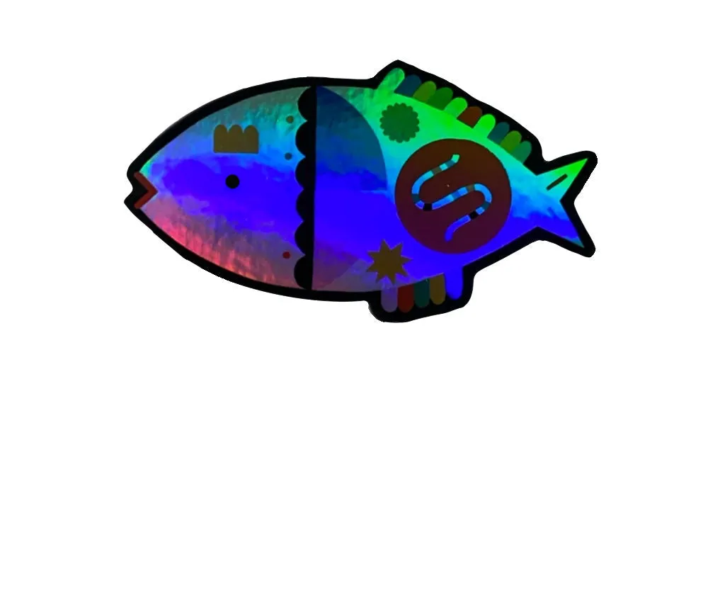 Rainbow Fish Holographic Sticker