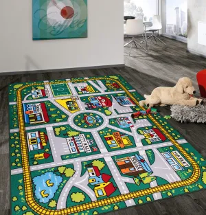 Rugshop Kids Educational Learning City Life Road Non Skid (Non Slip)