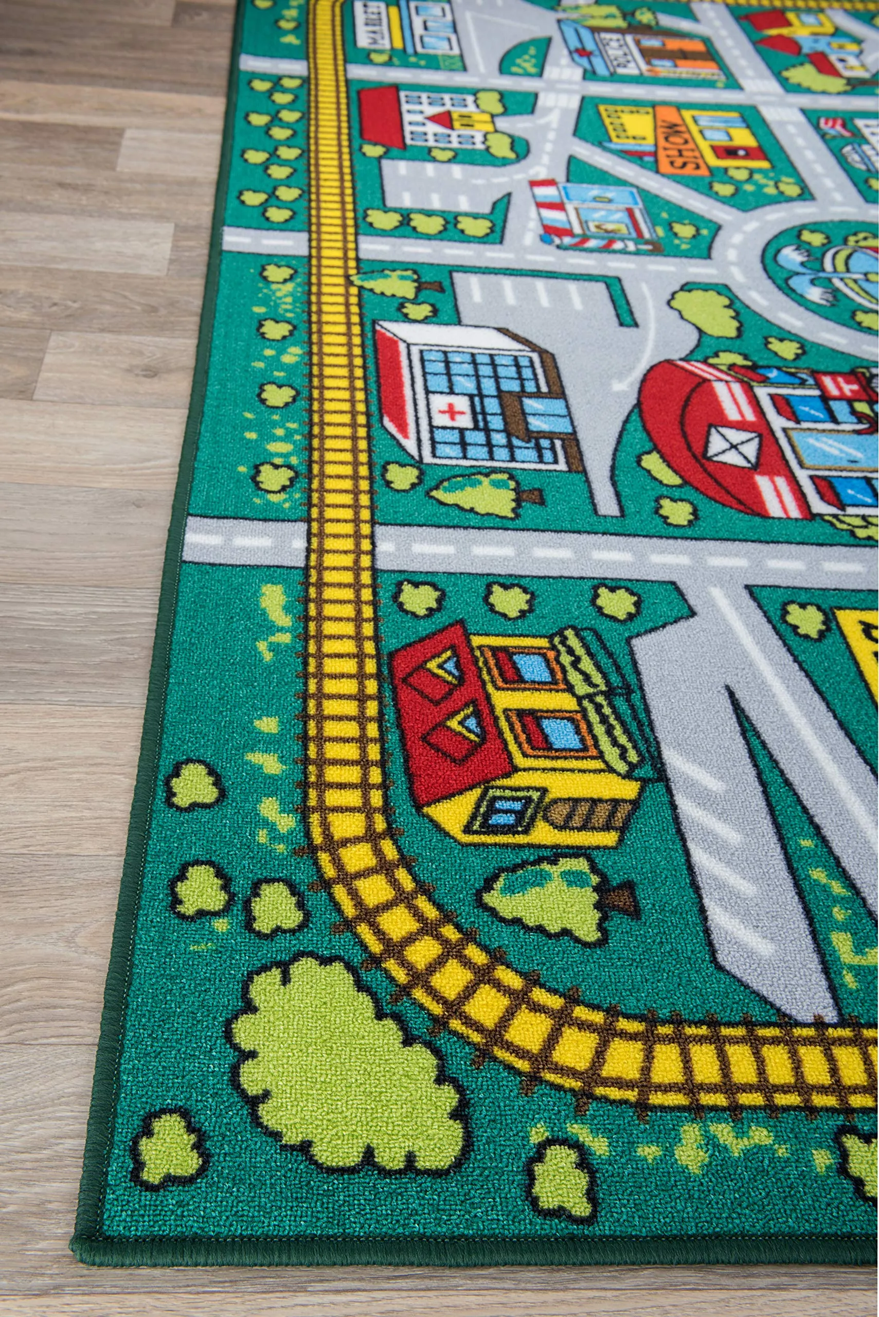 Rugshop Kids Educational Learning City Life Road Non Skid (Non Slip)