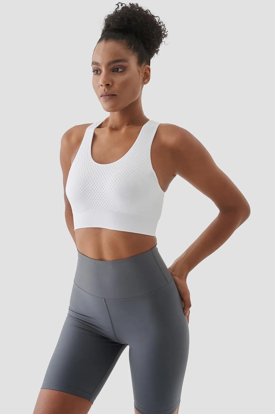 Seamless white bra