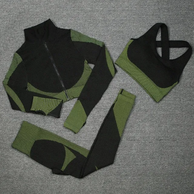 Seamless Women Yoga Sets Female Sport Gym Suits