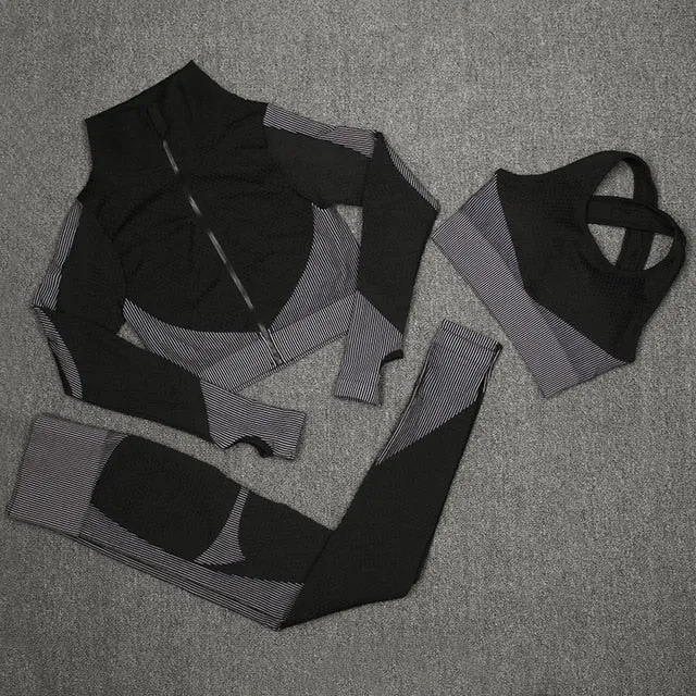 Seamless Women Yoga Sets Female Sport Gym Suits