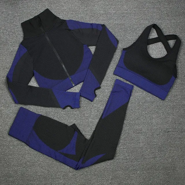 Seamless Women Yoga Sets Female Sport Gym Suits