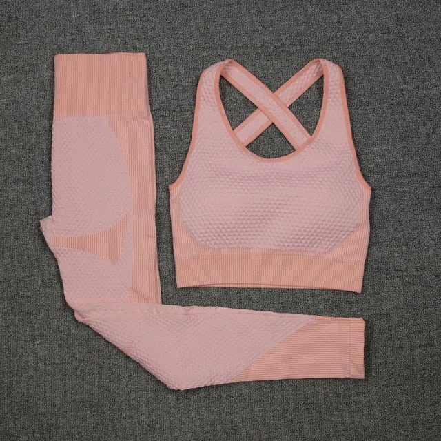 Seamless Women Yoga Sets Female Sport Gym Suits