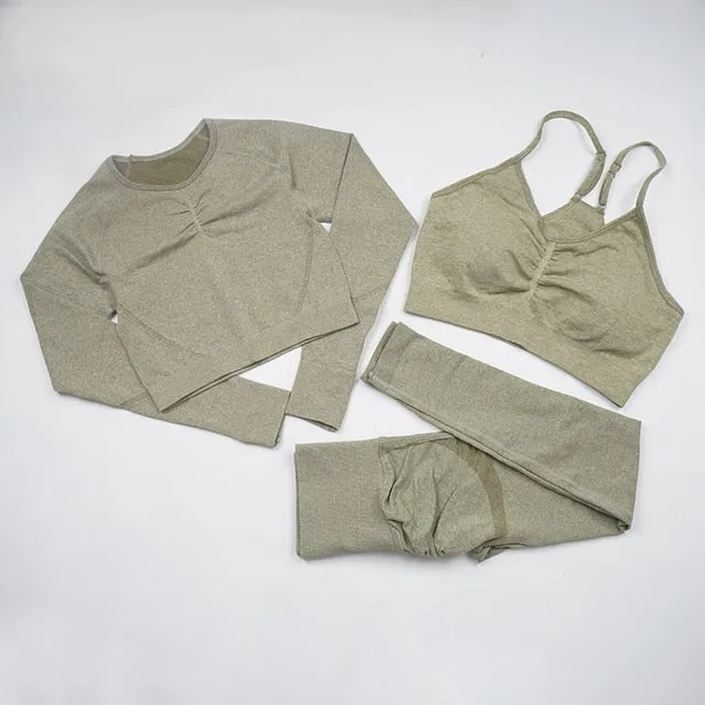 Seamless Yoga Set Women Workout Sportswear Gym