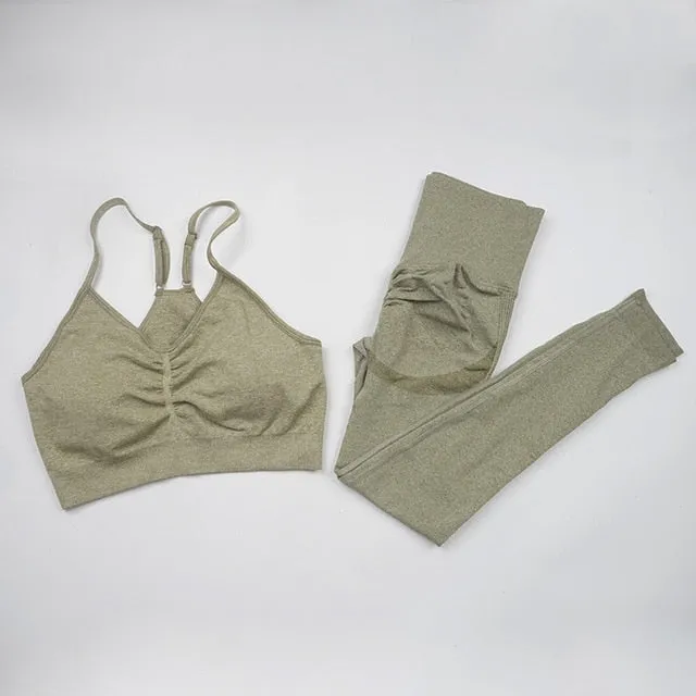 Seamless Yoga Set Women Workout Sportswear Gym