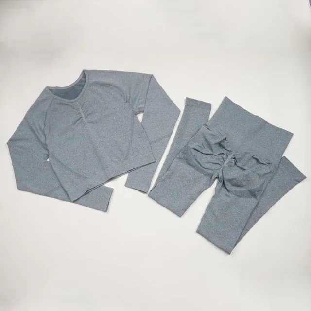 Seamless Yoga Set Women Workout Sportswear Gym