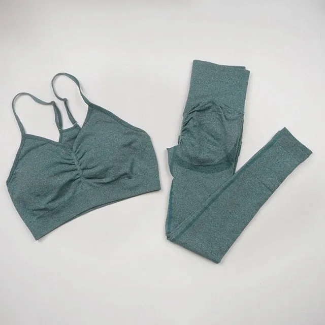Seamless Yoga Set Women Workout Sportswear Gym