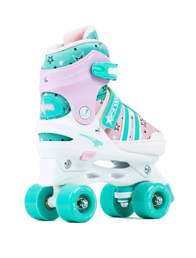 SFR Spectra Adjustable Children's Quad Skates - Pink / Green