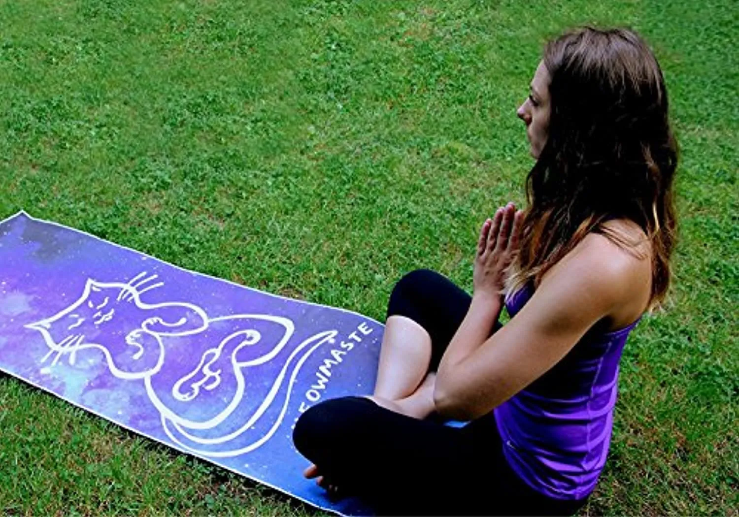 Shanti Love Meowmaste toalla de yoga súper suave y lujosa gamuza de microfibra para Tapete de yoga caliente | absorbente de sudor, antideslizante y lavable a máquina