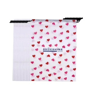 SHOESHINE Shoe Bag (Pack of 18) Shoe Storage bag for home & travel - White Heart