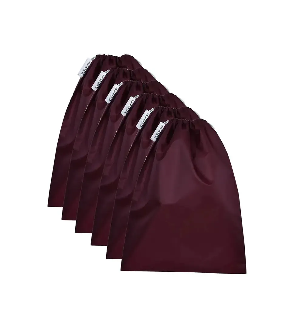SHOESHINE Shoe Bag (Pack of 18) Water Resistant and Dust Proof Shoe Storage Bag - Maroon
