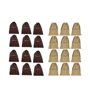 SHOESHINE Shoe Bag (Pack of 24) Shoe Storage bag for home & travel - Brown & Beige