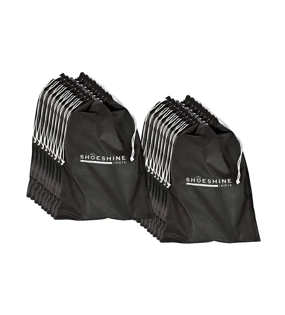 SHOESHINE Shoe Bag (Pack of 6) Shoe Storage bag for home & travel - Black