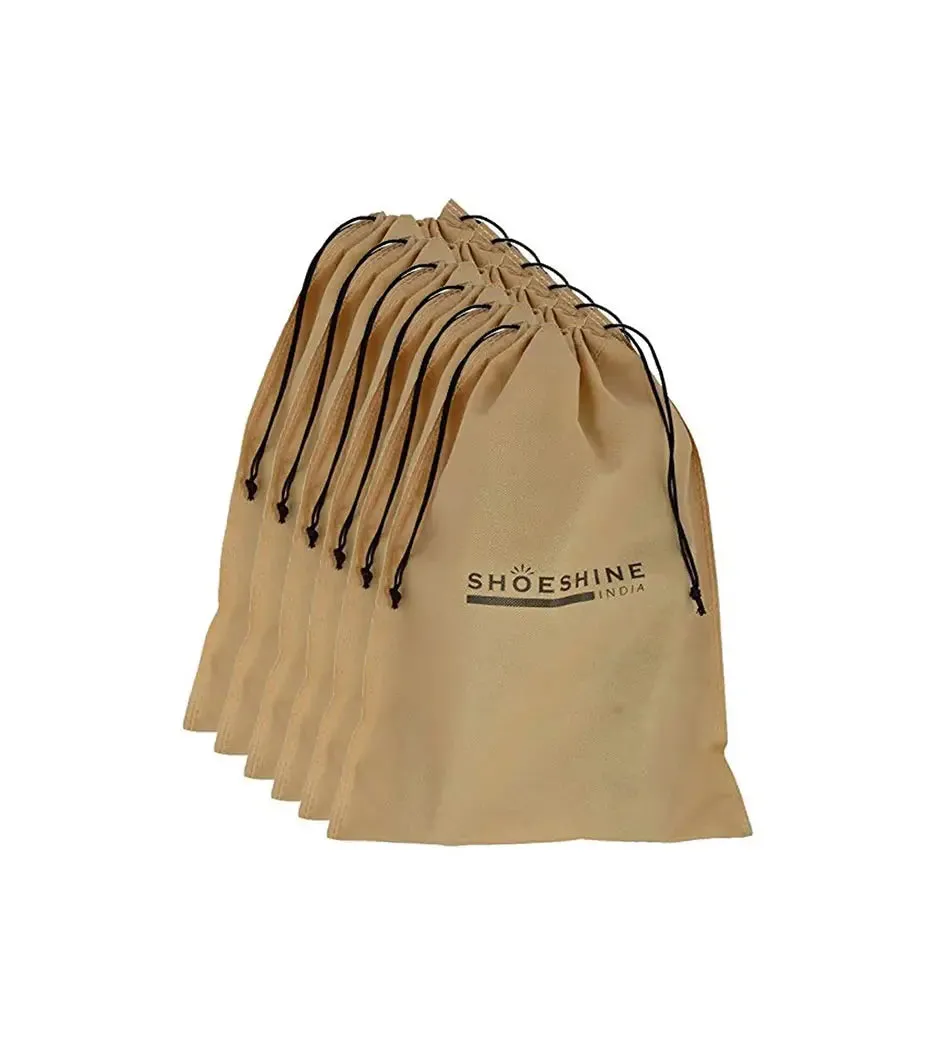 SHOESHINE Shoe Bag (Pack of 6) Shoe Storage bag for home & travel - Black