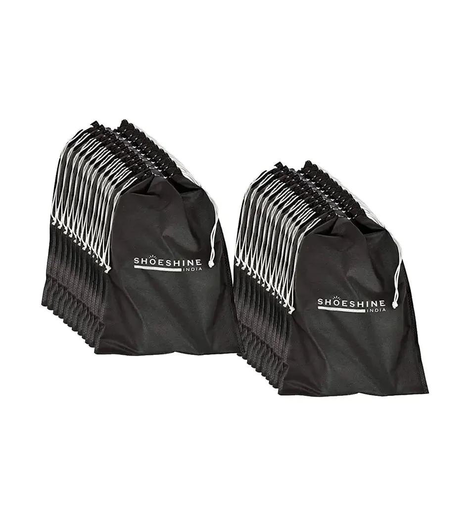 SHOESHINE Shoe Bag (Pack of 6) Shoe Storage bag for home & travel - Black
