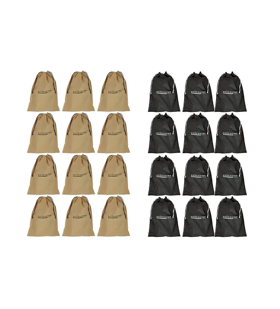 SHOESHINE Shoe Bag (Pack of 6) Shoe Storage bag for home & travel - Black